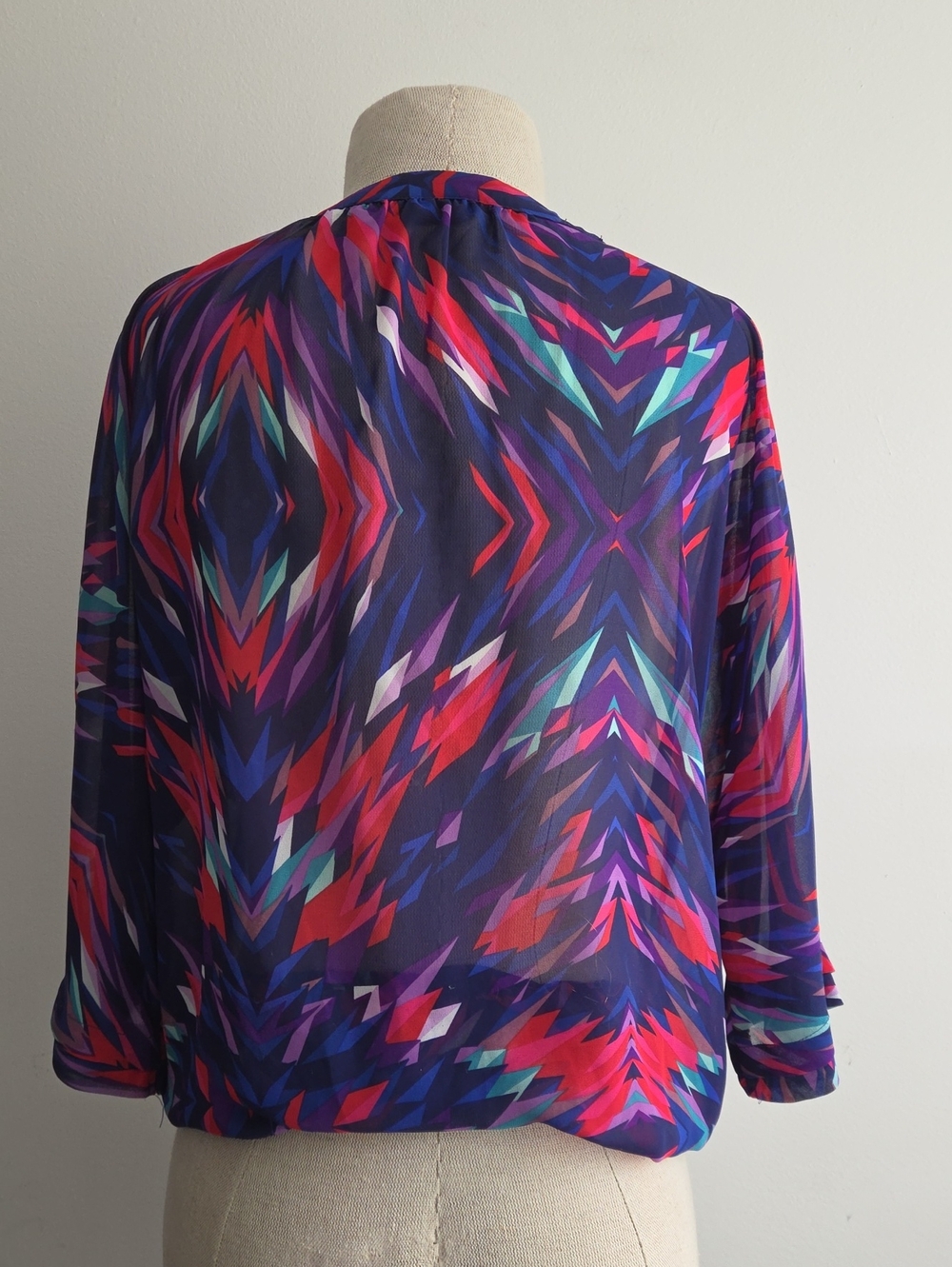 a.n.a Multicolor Geometric V-Neck Blouse - Purple & Pink & Teal - Picture 9 of 10